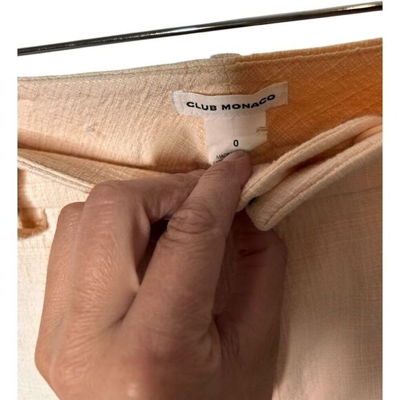 Club Monaco Peach Pink Texutred Straight Leg Pants Size 0 Trouser Dress Pants - Picture 7 of 10